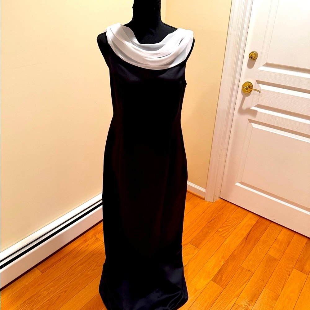 Elegant Black and White Evening Gown worn once